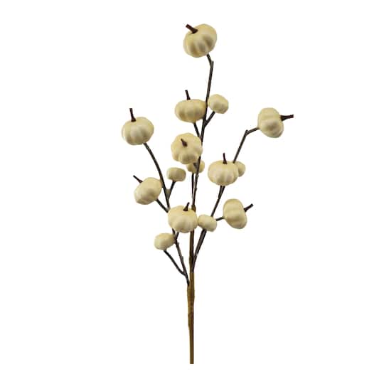12" Cream Mini Pumpkin Pick by Ashland®